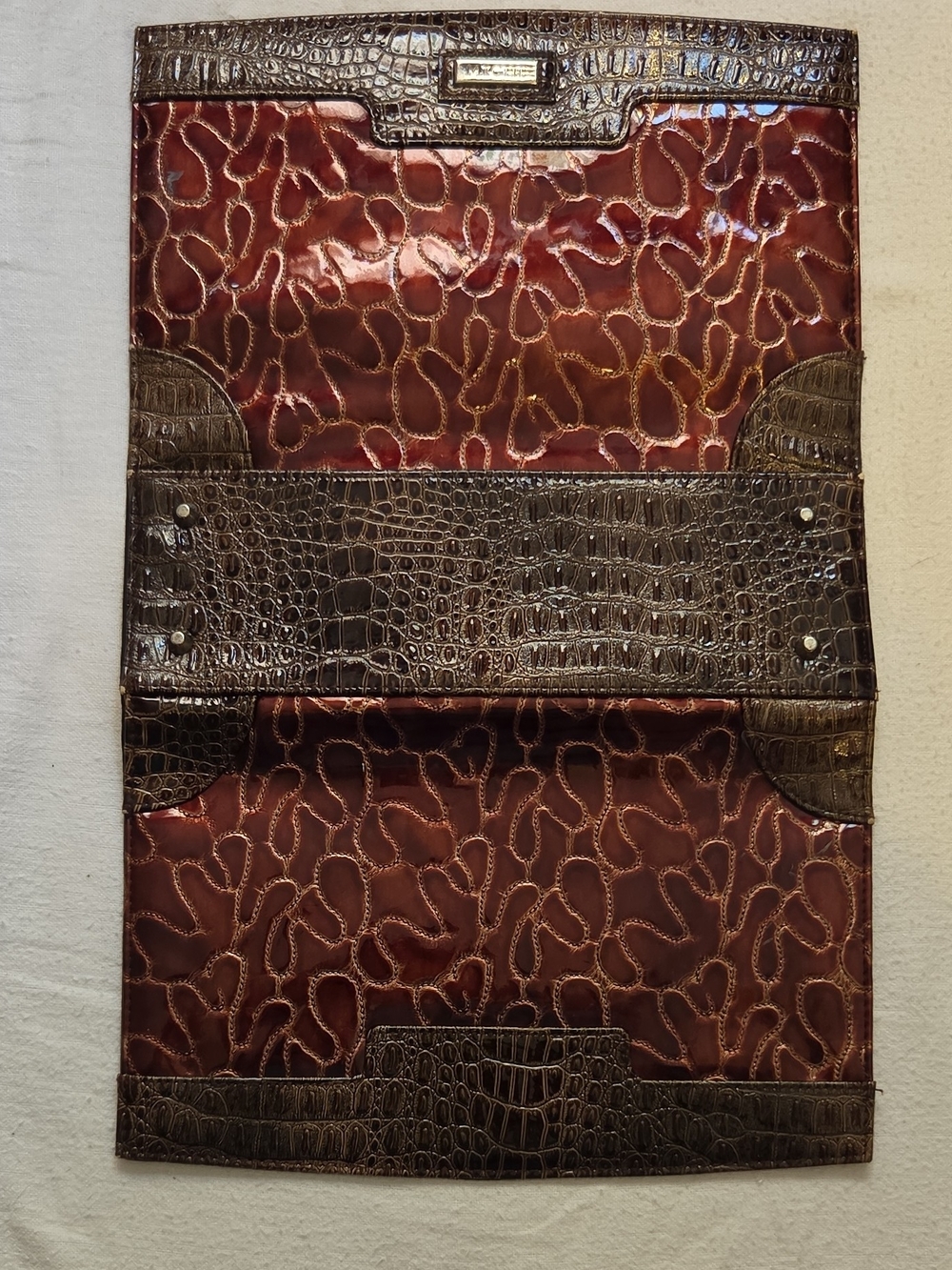 Miche Women's Classic Bag Shell Brown/Red Crocodile Pattern Logo Accents